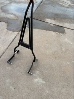 Sportster Parts: Iron Born sissy bar with foldable luggage rack