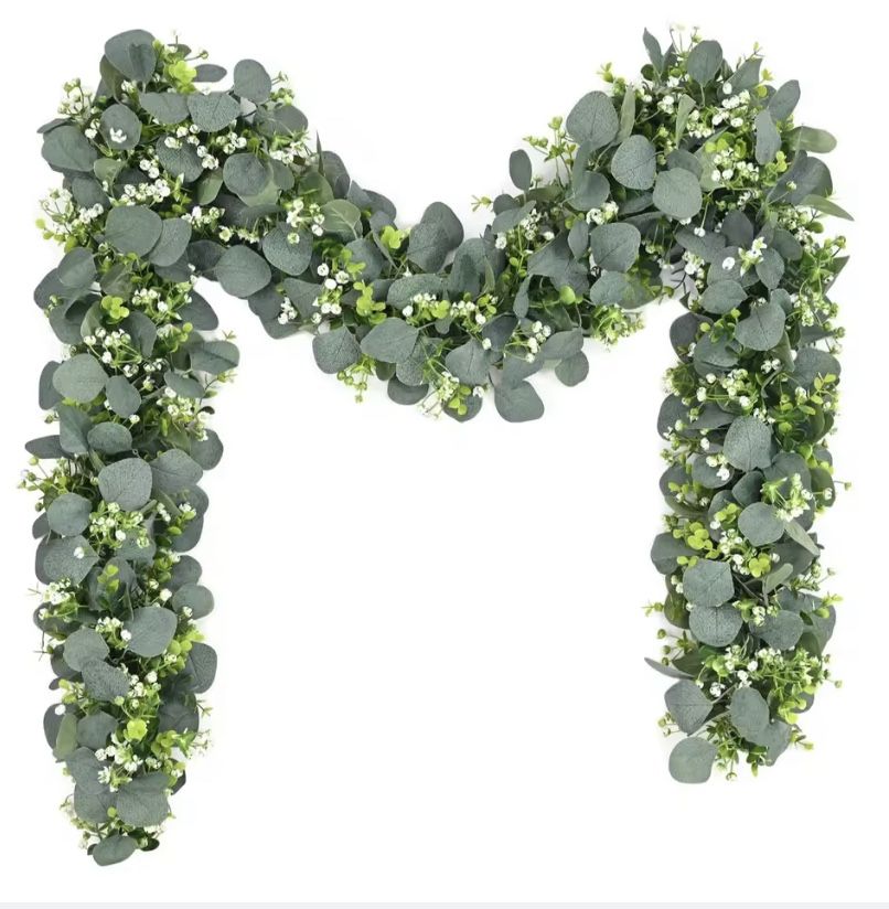180 Cm Artificial Eucalyptus Vine Silk Plant Wall Leaf for Home Garden Wedding Decor Fake Babys Breath Plants Vines