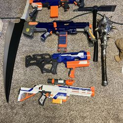 Lot Of Nerf Guns/ammo & More Look At Pix