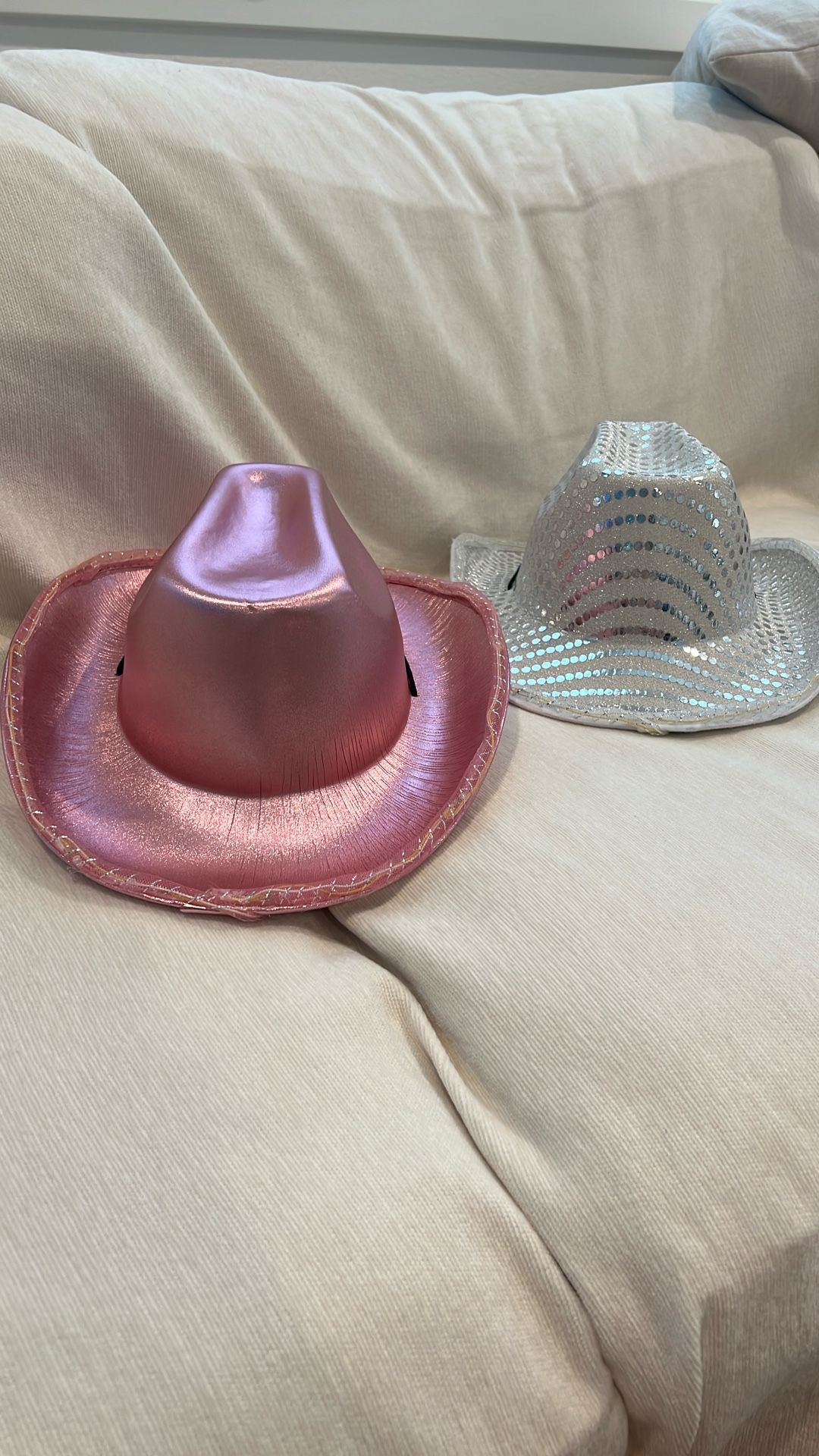 Light Up Cowboy Hats Pink And Silver Halloween Costume