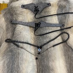 Swarovski Crystal Beaded Underwear, Choker & Bracelet