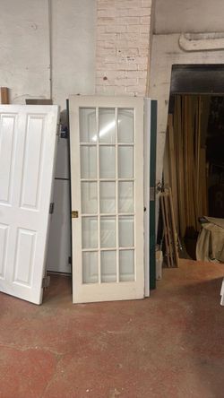 Wood French Door with Glass Panels