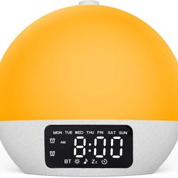 Wake Up Alarm Clocks with Light, Bluetooth & FM Radio. Sunrise Simulation. Gift. Brand new