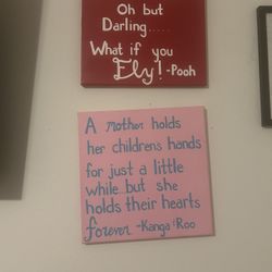 Handmade Winnie The Pooh Quote Canvases 