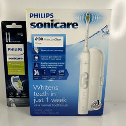 Philips Sonicare 6100 ProtectiveClean Electric Toothbrush, New + 2 Brush Heads