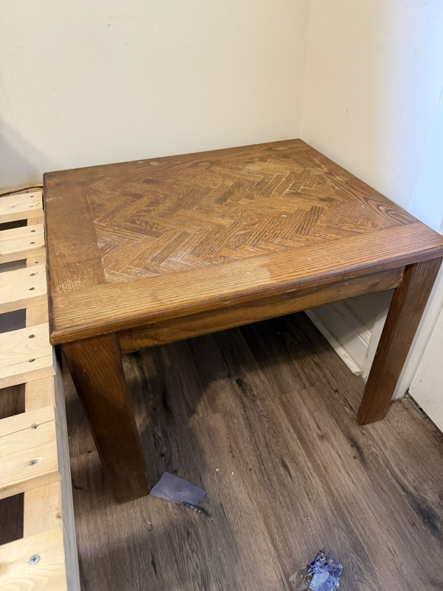 Parquet Top Side Table