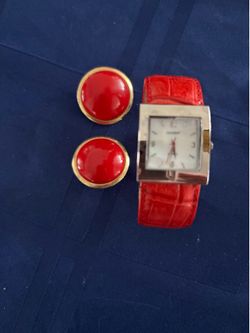 Woman’s wrist  watch with matching earrings