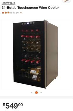 34-Bottle Touchscreen Wine Cooler