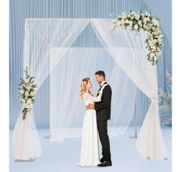 10 * 10 * 10FT Backdrop Canopy Kit Adjustable 4 Post Canopy Chuppah Mandap Hardware Kit Outdoor Wedding Party Stand 4 Post Backdrop Stand Kit for Wedd