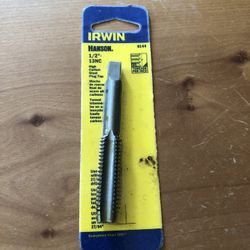 Irwin 8144 Hanson High Carbon Steel Fraction Tap 1/2”, 13 NC, NEW