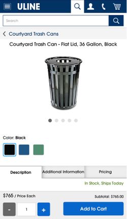 Trash receptacles - commercial grade