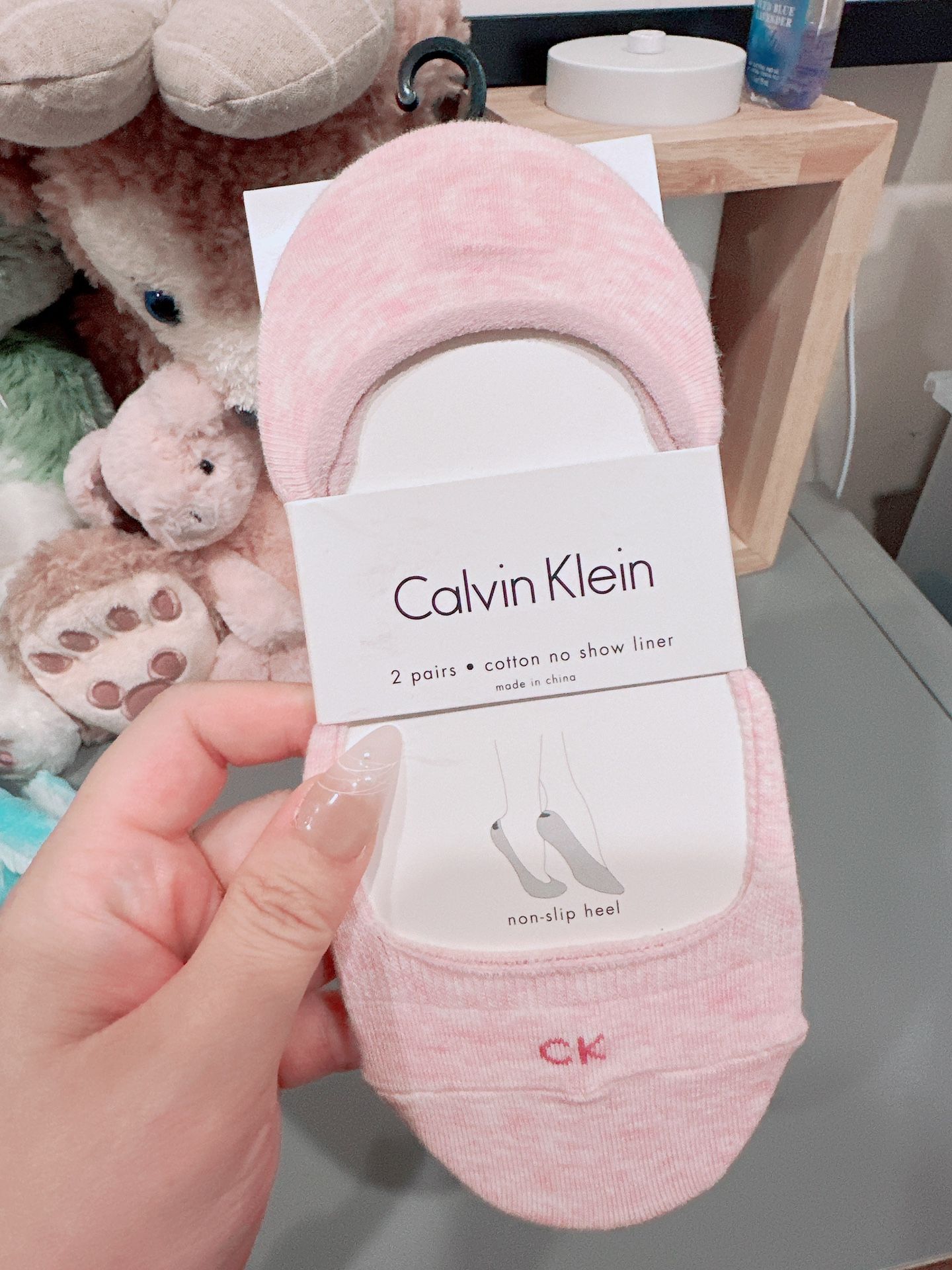 Calvin klein women non slip heel Flat Knit 2Pack Socks/NWT