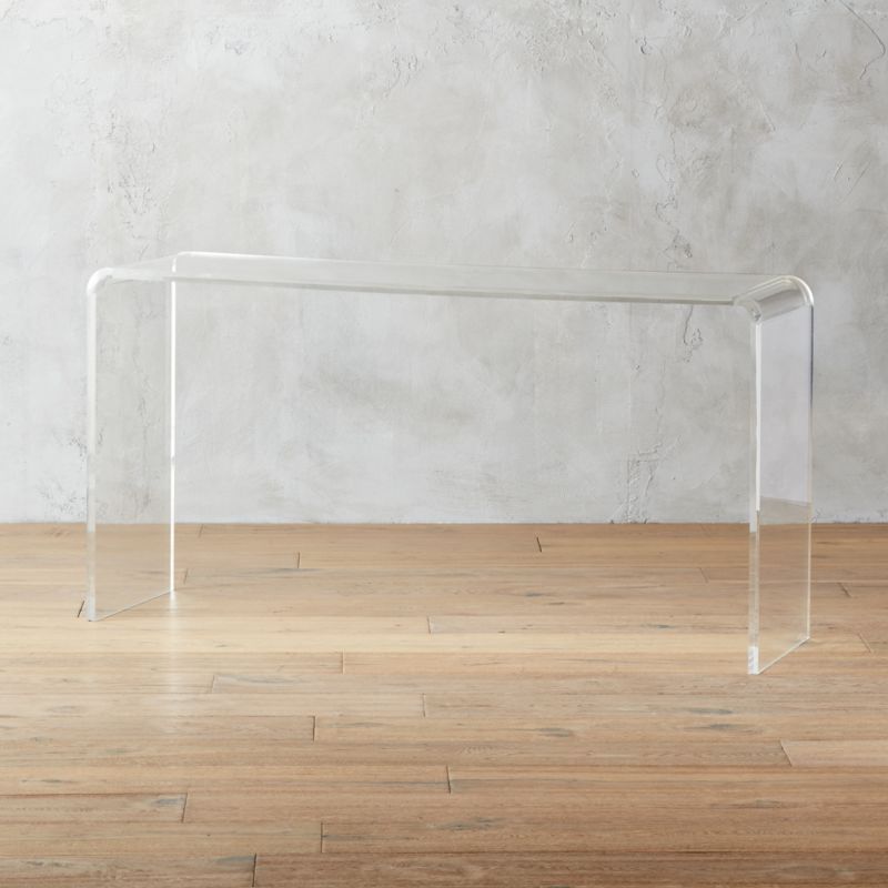 CB2 Peekaboo Acrylic Console Table – 56” Lucite Beauty
