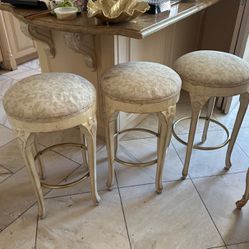 Hand Carved In Italy Stools 27” High Counter Height