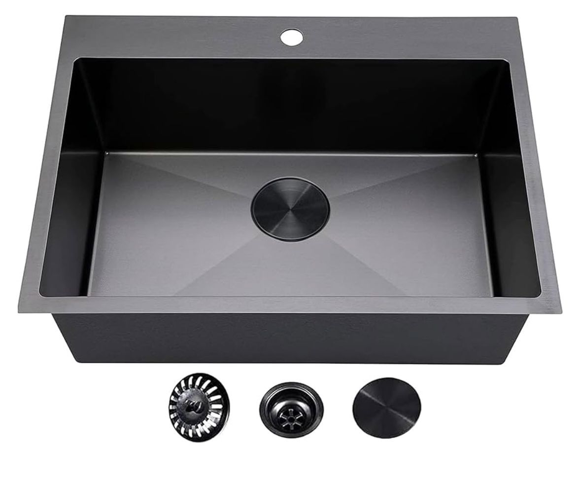 33x22in Drop In, Single Bowl Sink-NEW