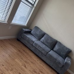 Sofa 2 Cup Holders Light Gray