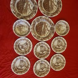 Royal Staffordshire J&G Meakin LOT PLATES American Legend Ironstone England