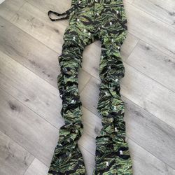 Human Nature Tiger Camo Stacked Pants