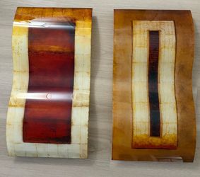 Glass abstract art panels