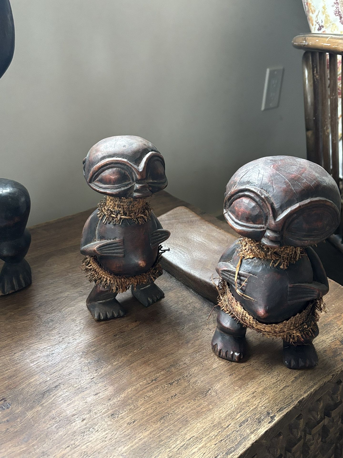 Original West African Art - Set Of Two Wood Figures