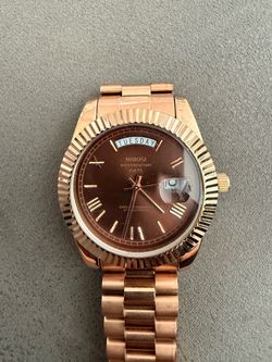 Nibosi Rose Gold Day-Date Watch
