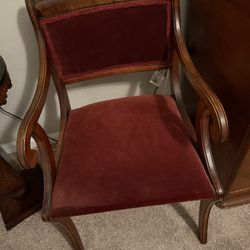 Antique Velvet Upholstered Chair