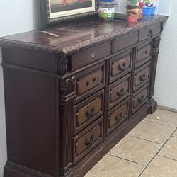 Marble Table W/4 Chairs And Dresser Sold Wood  $150  
