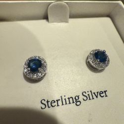 Sterling Silver Sapphire Earrings 