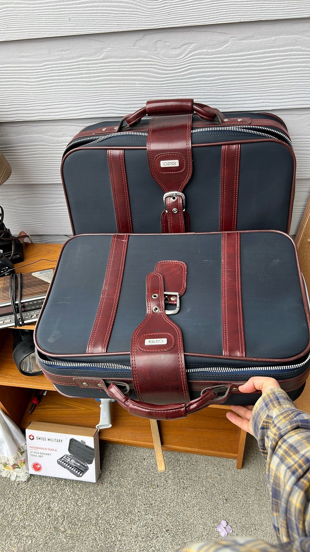 Vintage luggage Set 2 Suitcases