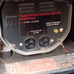 Craftsman 2500 Watt portable generator, specifically a model from the 580 series (such as model 70) featuring a 5.0 HP or 6.0 HP OHV engine.