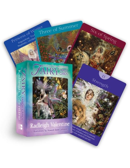 Fairy Tarot Cards: A 78-Card Deck and Guidebook by Radleigh Valentine Near Mint Condition. This image shows the "Fairy Tarot Cards" set by Radleigh Va