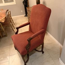 French Provincial Carved Wood Accent Chair – High Back Armchair – Smoke Free Home