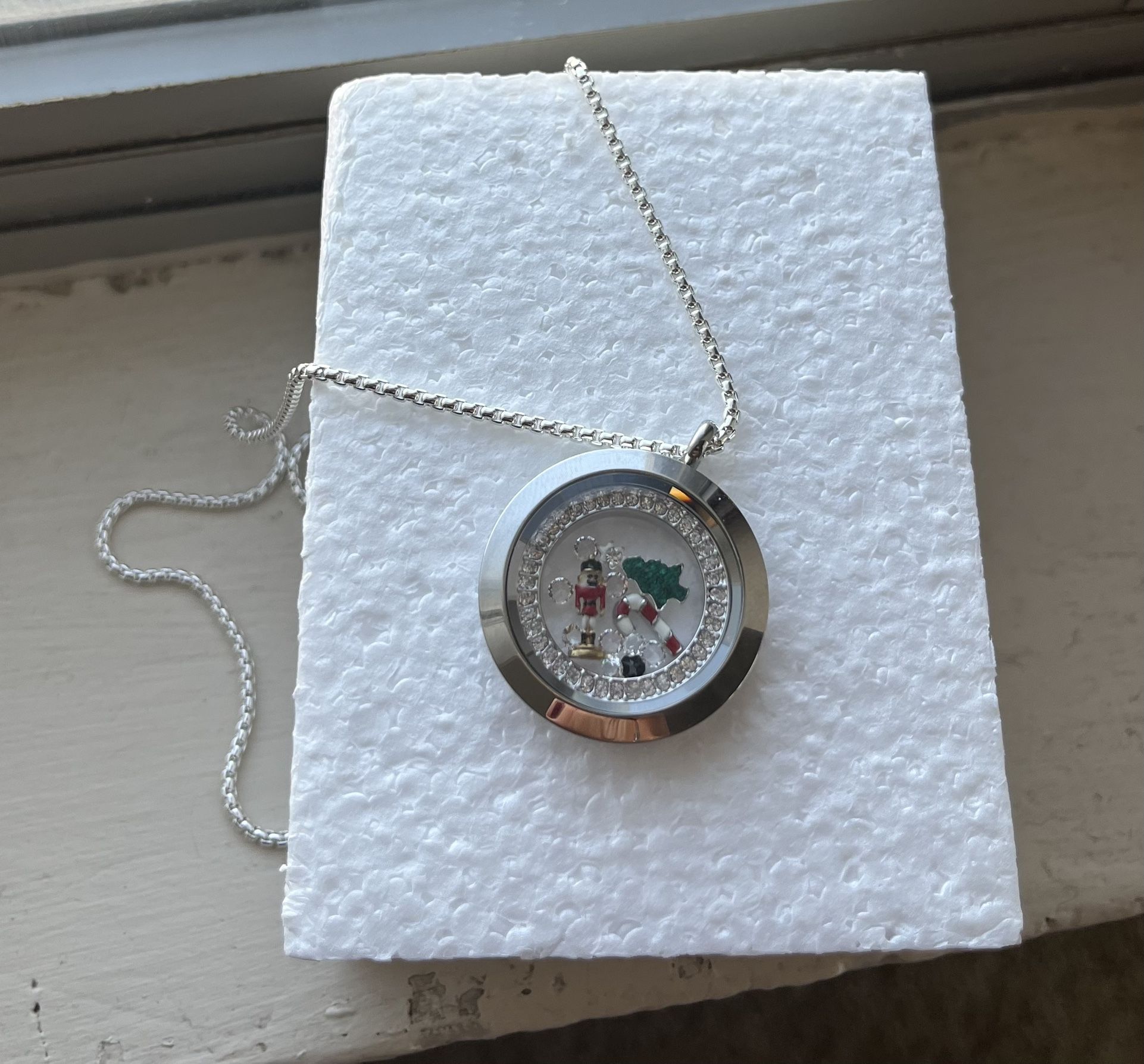 It’s Christmas Time Large Round Locket Necklace