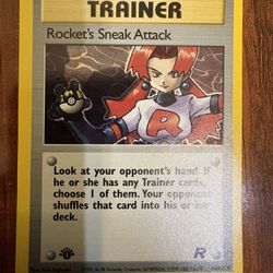 Pokemon Rocket’s Sneak Attack 16/82 Team Rocket 1st Edition Holo Rare Vintage LP