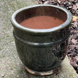 Glazed Pot Or Planter Metallic Finish