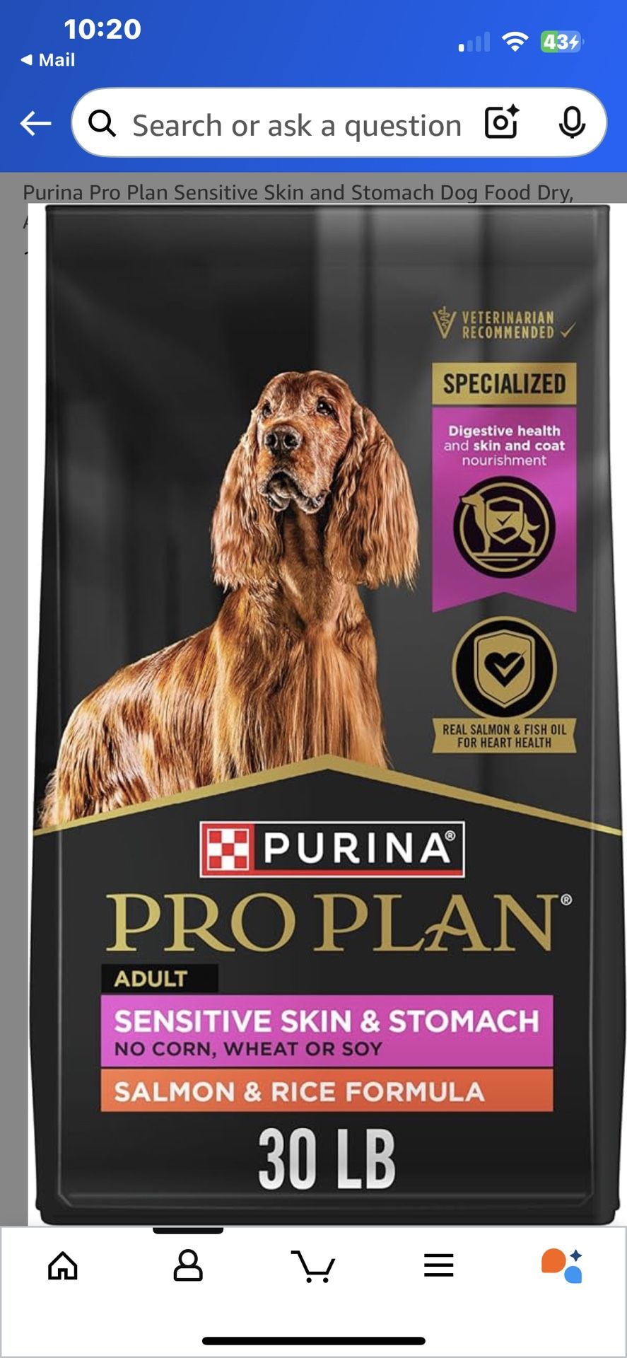 Purina Pro Plan Sensitive Skin & Stomach Dog Food