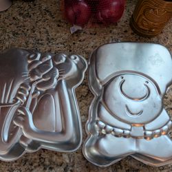 Vintage wilton cake baking pans 70s and 80s ziggy and pink panther