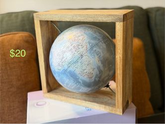 Decorative World Globe with Wood Frame