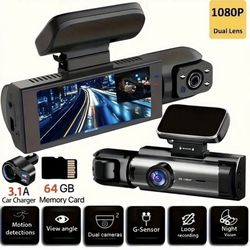 OUYAAQII Car Dash Cam Front & Inside 24h Park Monitor, Loop Recording.