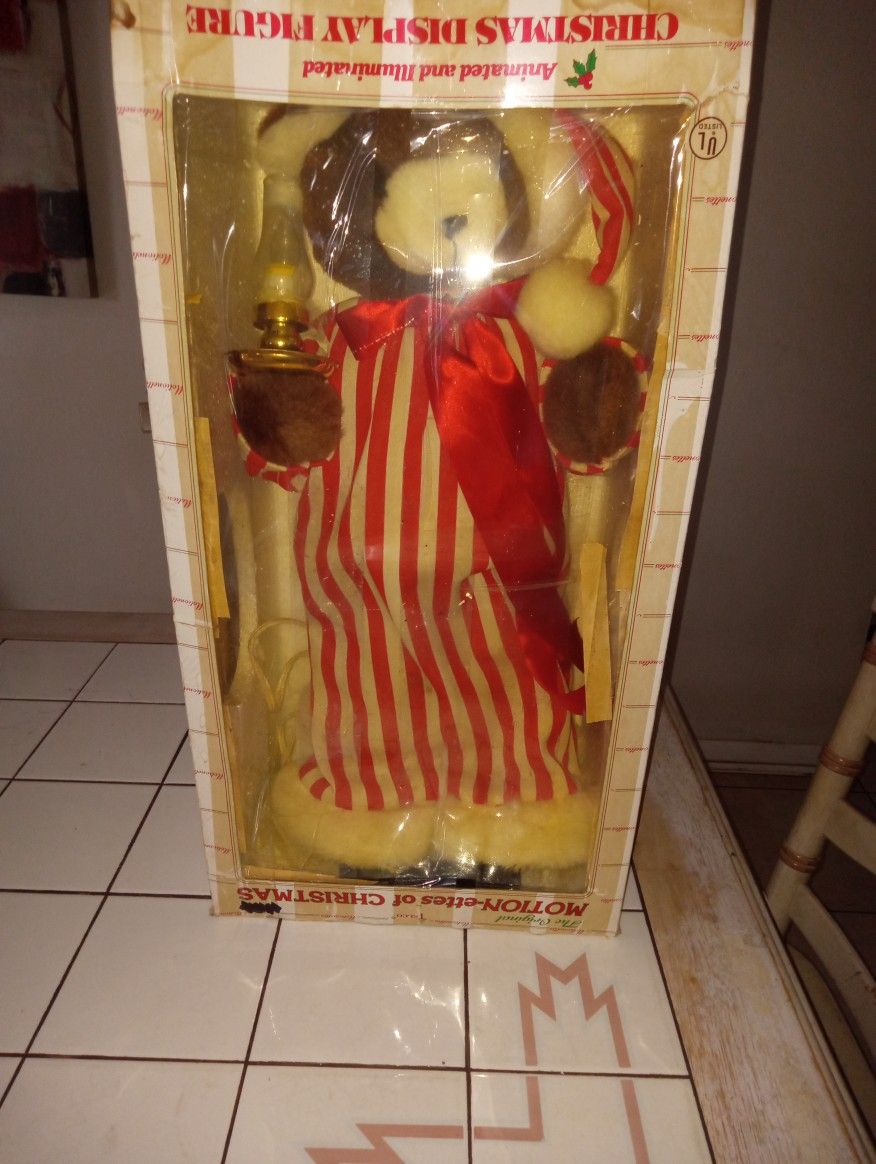 Vintage Telco Motion Ette Electric Christmas Teddy Bear