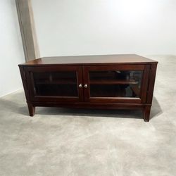 Wooden TV Stand with Glass Door