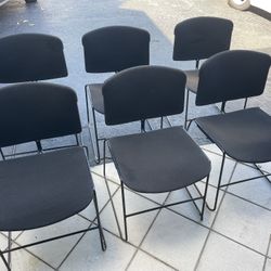 6 (8) Contemporary Black Metal Chairs