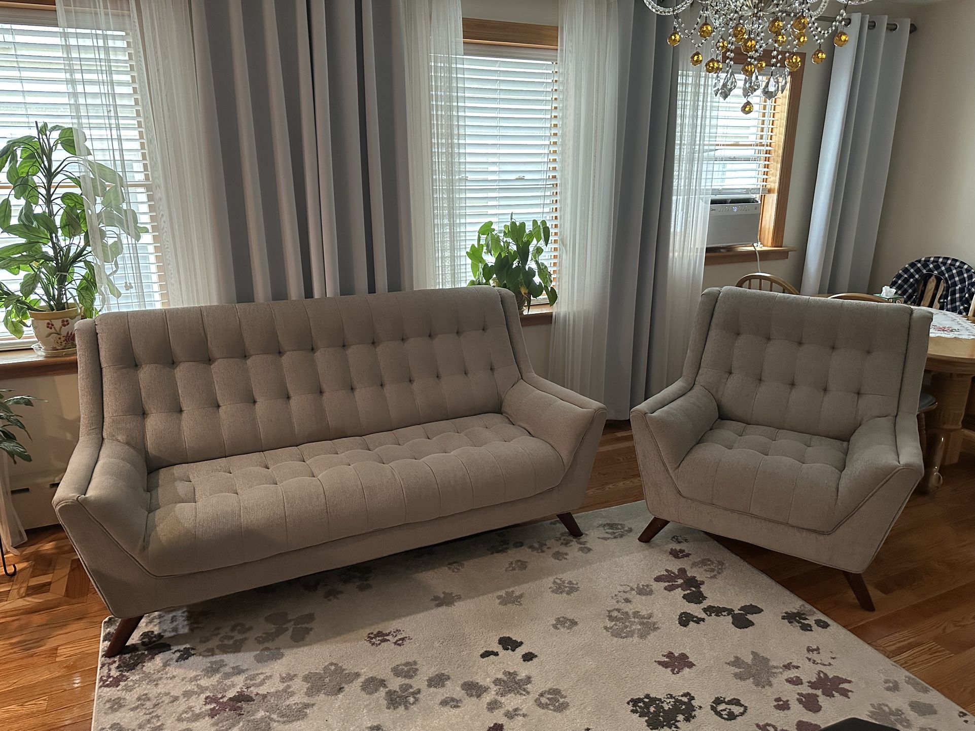 Fabric Sofa And Chair