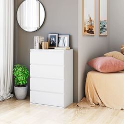 4 Drawer Dresser, Modern Storage Chest of Drawers 23.6L x 15.7W x 31.5H in, Nightstand File Cabinet - as picture