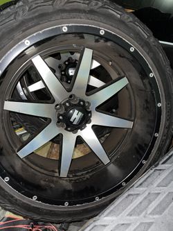 Havok 112 Wheel 22x12 6 Lug Gmc (6x139.7) Black Machined Face Rivets -44mm Chevy 33x12.5rx22