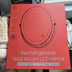 Rechargeable Wall Mount LED Mirror 