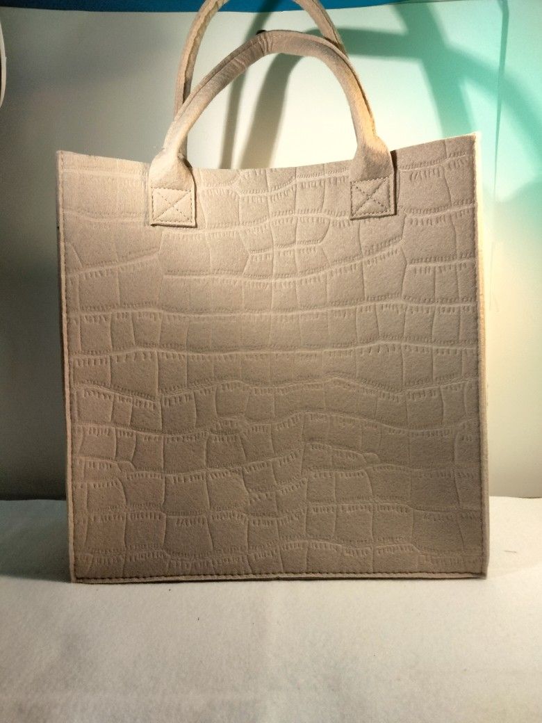 Women's Wool Large Handbag/Tote Beige 