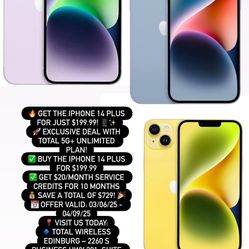 🔥 ¡Obtén el iPhone 14 Plus por solo $199.99! 📱✨ 🚀 ¡Oferta exclusiva con el plan ilimitado Total 5G+! ✅ Compra el iPhone 14 Plus por $199.99 ✅ Obtén