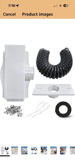 Brand New 4” Under Cabinet Toe Kick Ducting Kit Fits 4"x10"/4"x12" & 6" Round Openings