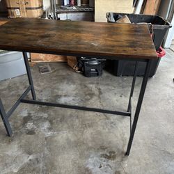 Rustic Wood Home Decor Table / Desk – Metal Frame – Rustic Finish